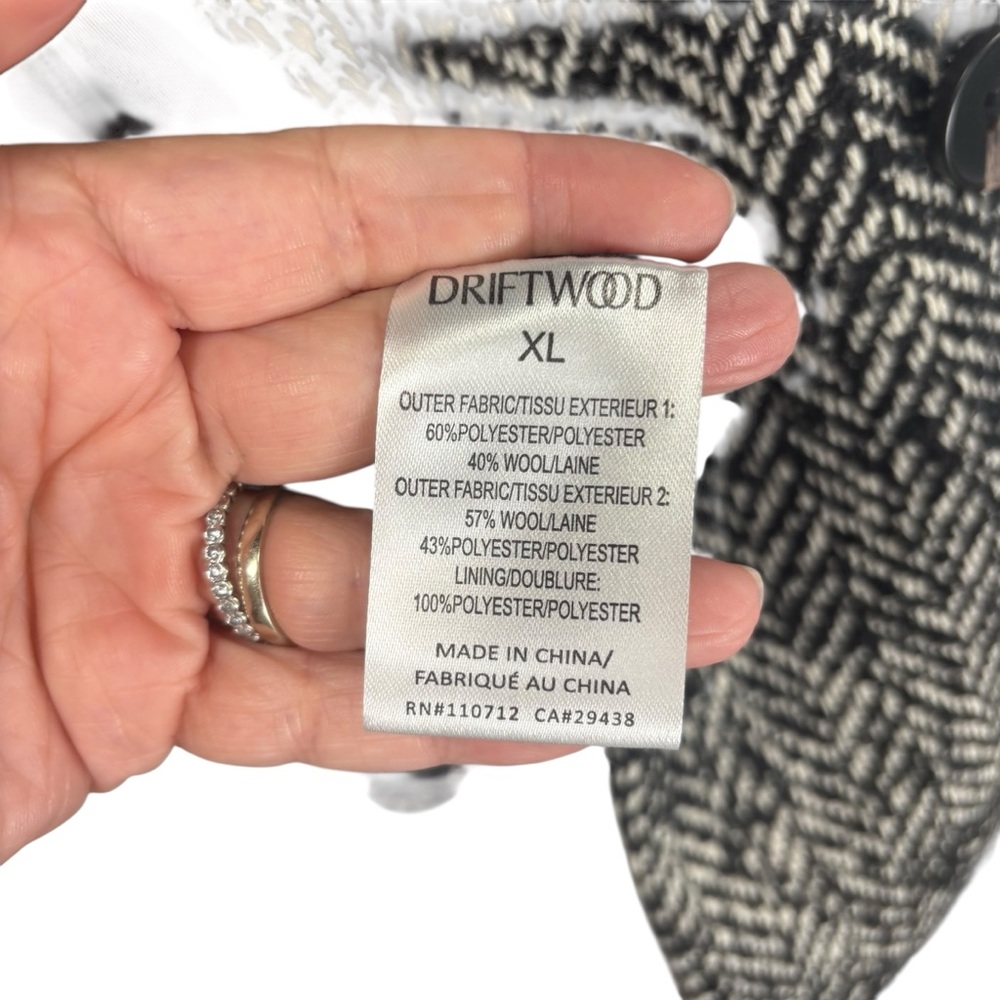 Driftwood Herringbone Tweed Wool Multi Mixed Print Double Blazer NEW Size XL - Picture 9 of 11
